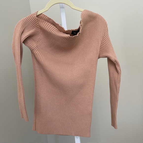 MAJORELLE Sweaters - Majorelle Sweaters Beige Ribbed Off -Shoulder Sweater